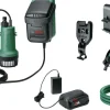Akkuvesipumppu Bosch GardenPump 18V-2000 18V 2,5 Ah akulla