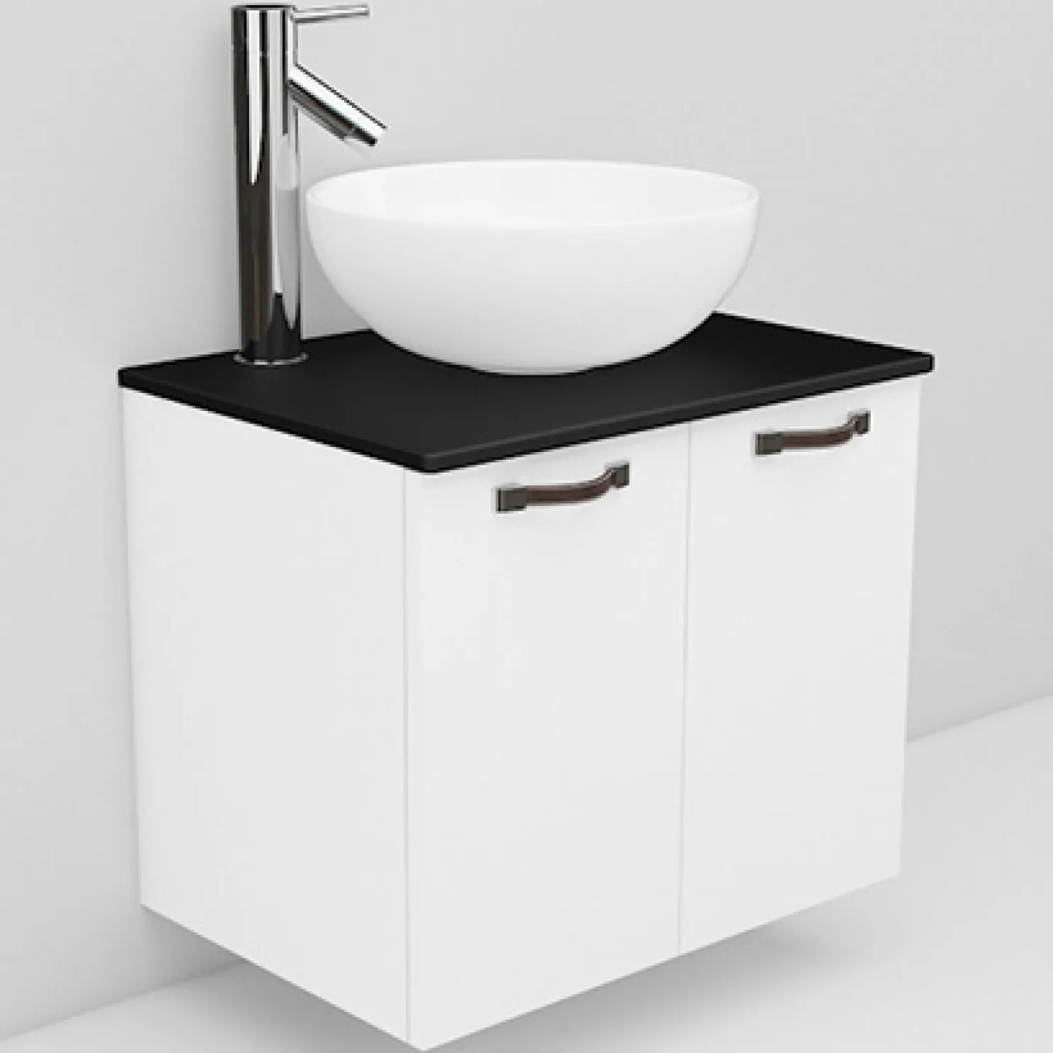 Allaskaappi ja Coast-allas Noro Flexline 8.1 musta taso 600 mm valkoinen