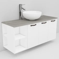 Allaskaappi ja Coast-allas Noro Flexline 141.1 1200 mm marmoritaso valkoinen