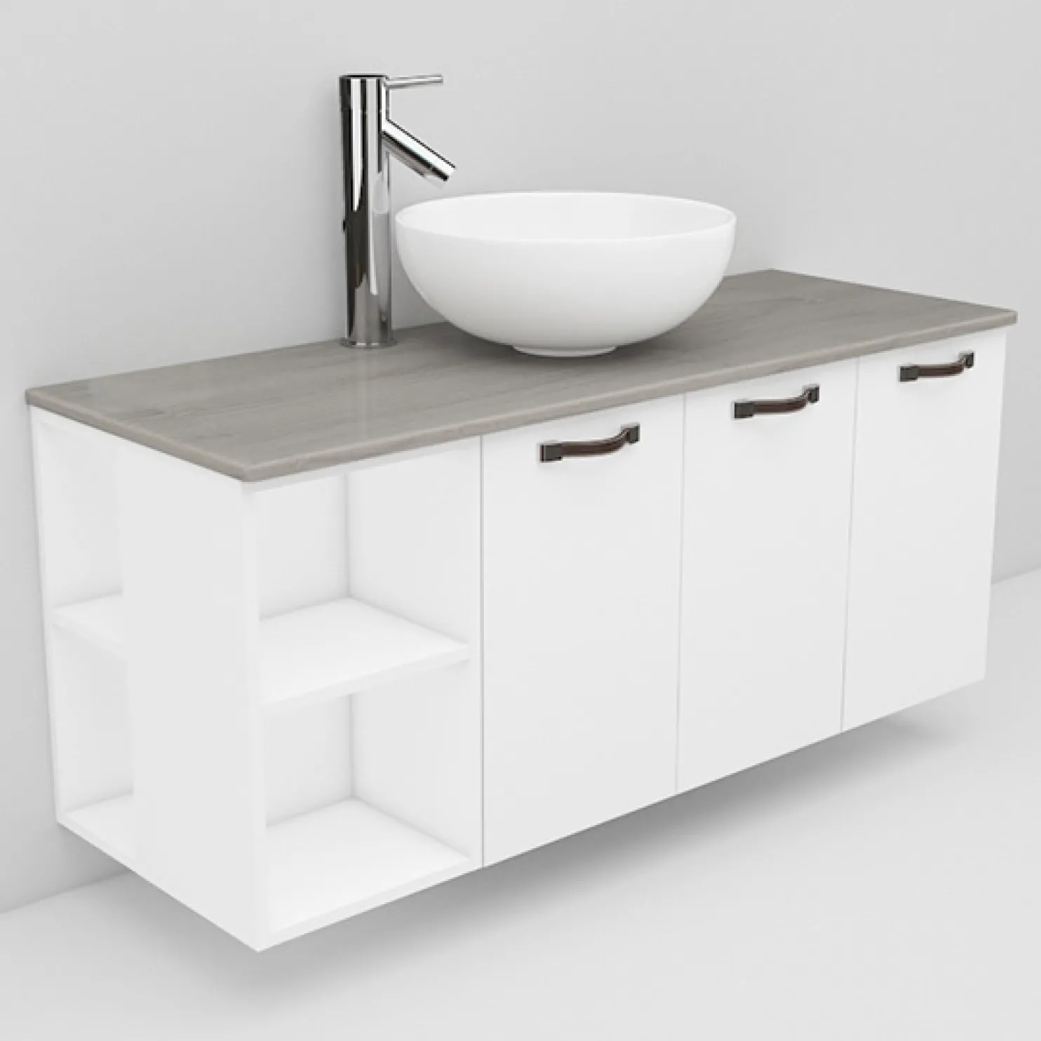 Allaskaappi ja Coast-allas Noro Flexline 141.1 1200 mm marmoritaso valkoinen