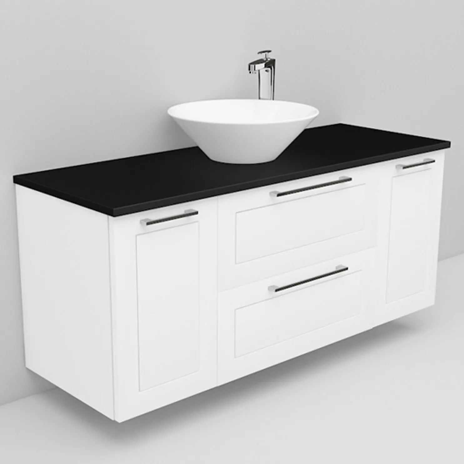 Allaskaappi ja Loop-allas Noro Flexline 158 1200 mm musta taso eri värejä