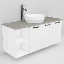 Allaskaappi ja Peak-allas Noro Flexline 140.1 1200 mm marmoritaso valkoinen