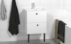 Allaskaappi ja pesuallas Otsoson Luja Minimeri, nuppivedin, valkoinen, eri kokoja
