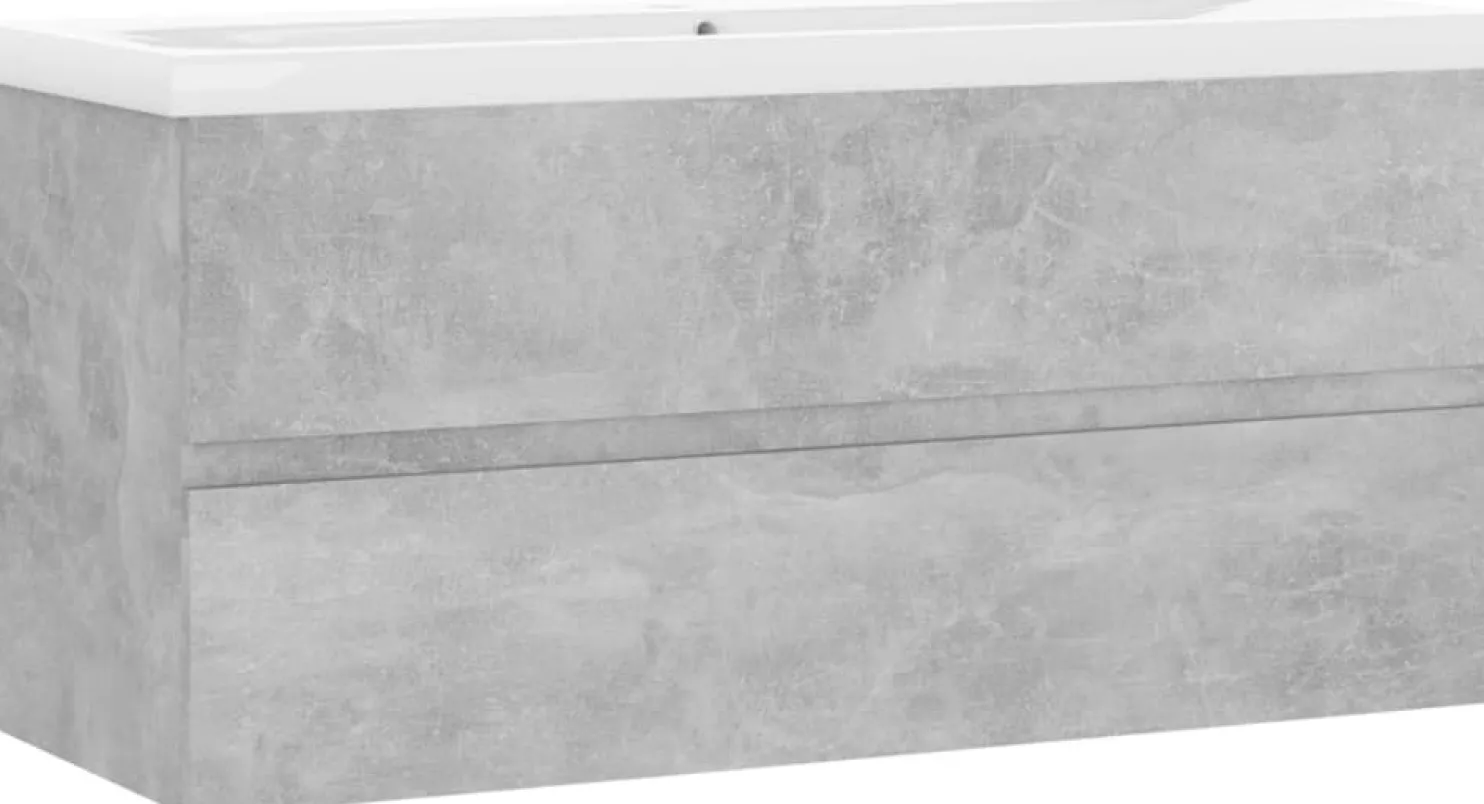 Allaskaappi sisäänrakennetulla altaalla, 100x38,5x45 cm, betoninharmaa