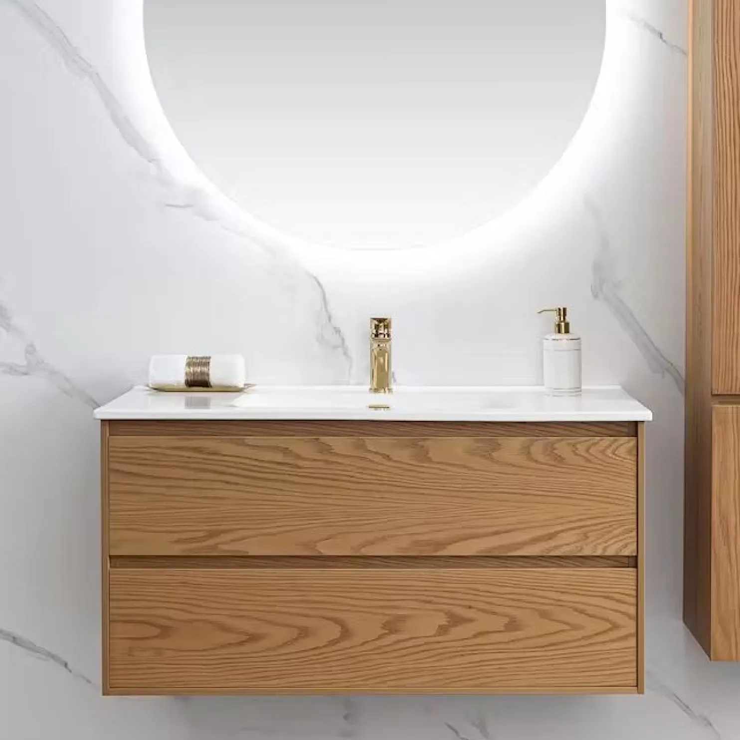 Allaslaatikosto altaalla Bathlife Lättsam 600-1000 mm tammi