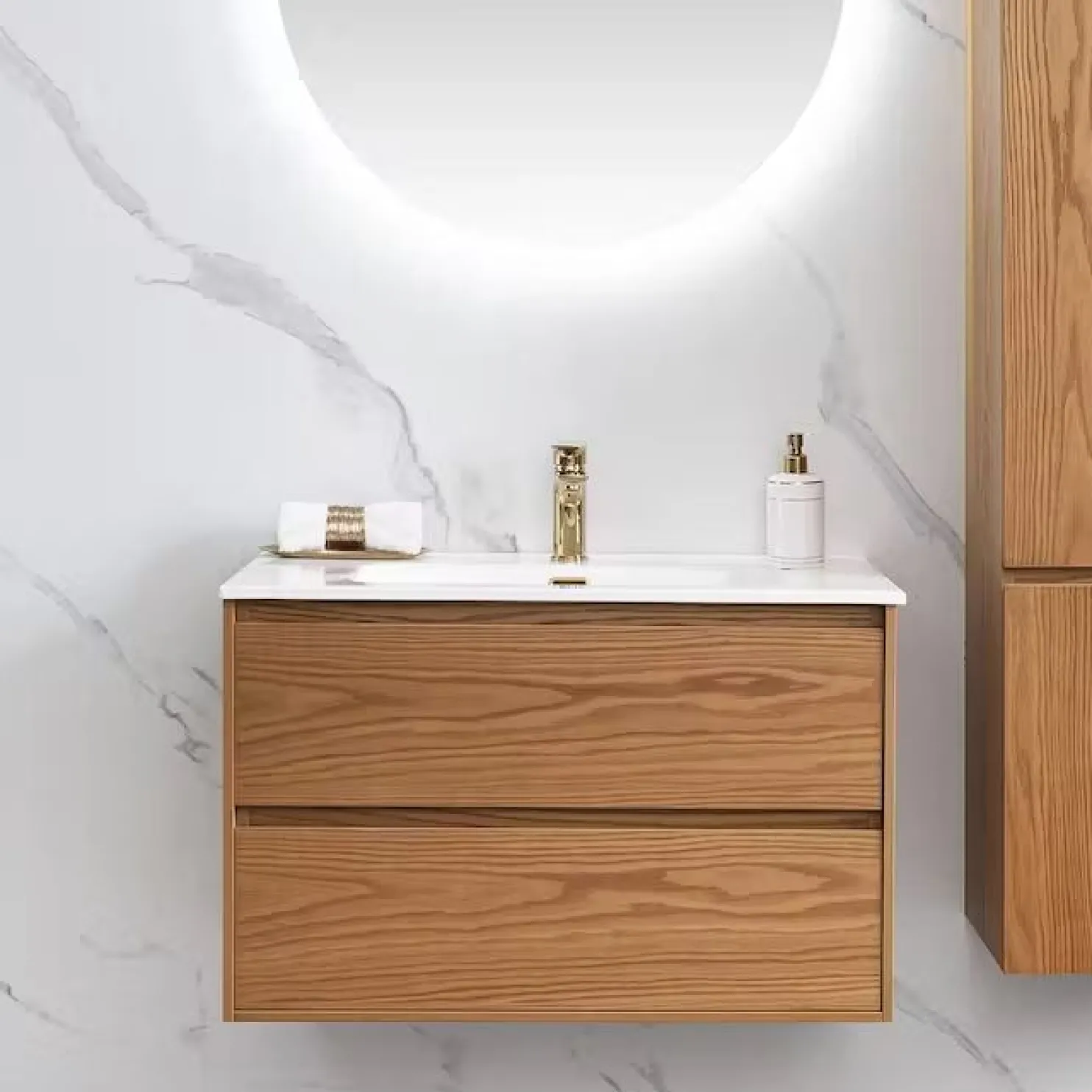 Allaslaatikosto altaalla Bathlife Lättsam 600-1000 mm tammi