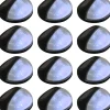Aurinkoenergia ulkoseinävalaisimet, LED, 12 kpl, pyöreä, musta