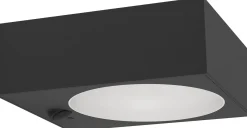 Aurinkokennoseinävalaisin tunnistimella Eglo Darfano, IP54, 4000K, alas, musta