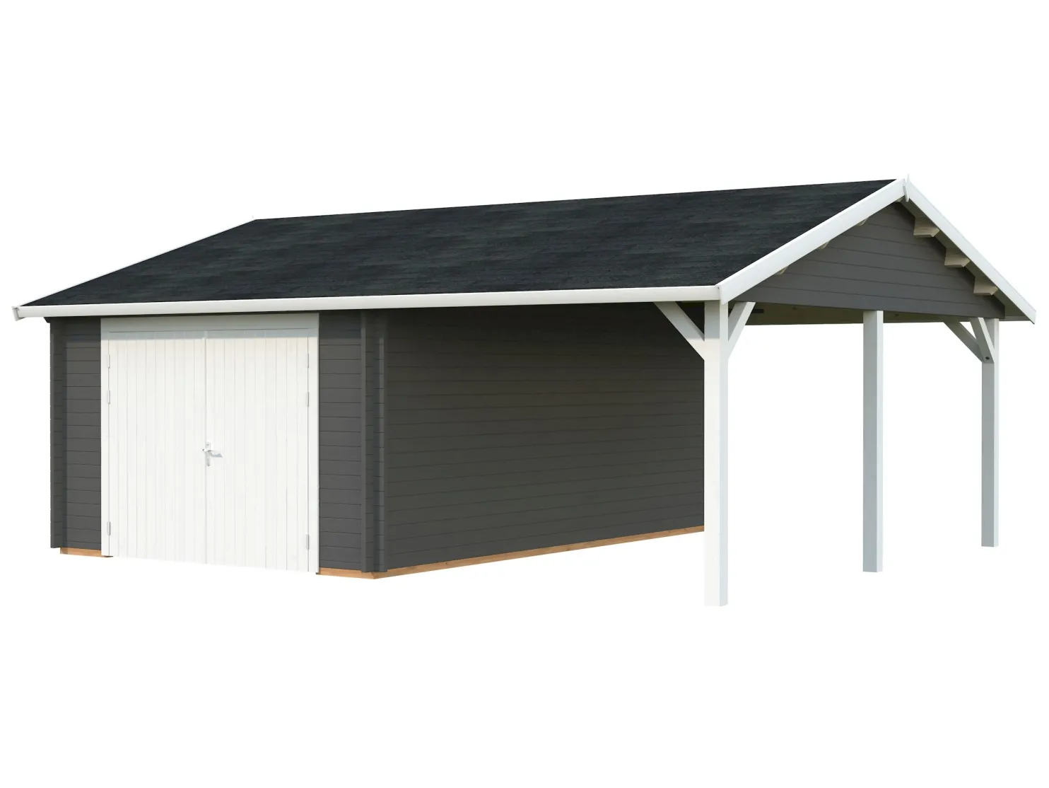 Autotalli Palmako Roger, puuovilla, 19,0+16,2 m2 FR44-6757-2