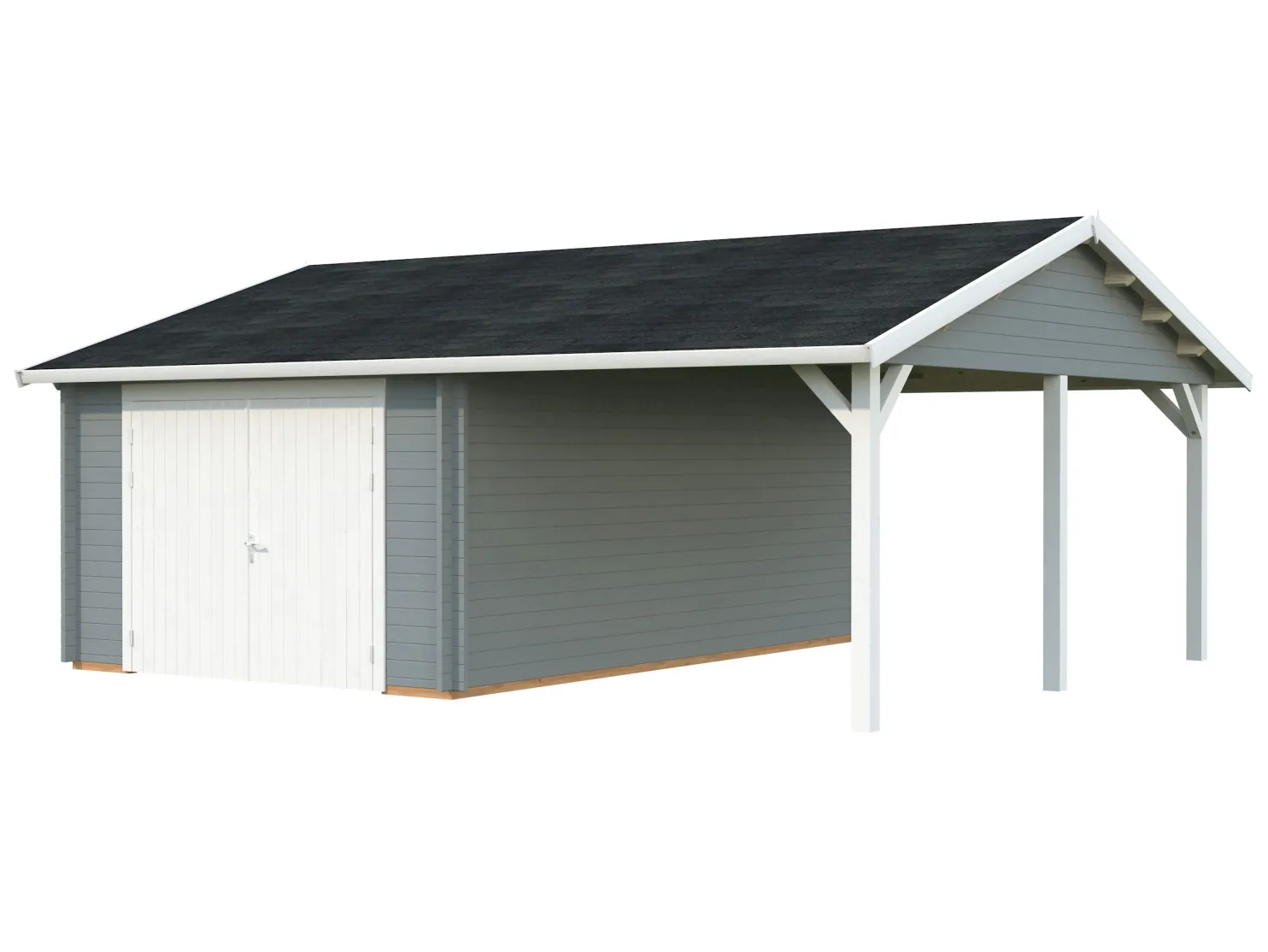 Autotalli Palmako Roger, puuovilla, 19,0+16,2 m2 FR44-6757-2