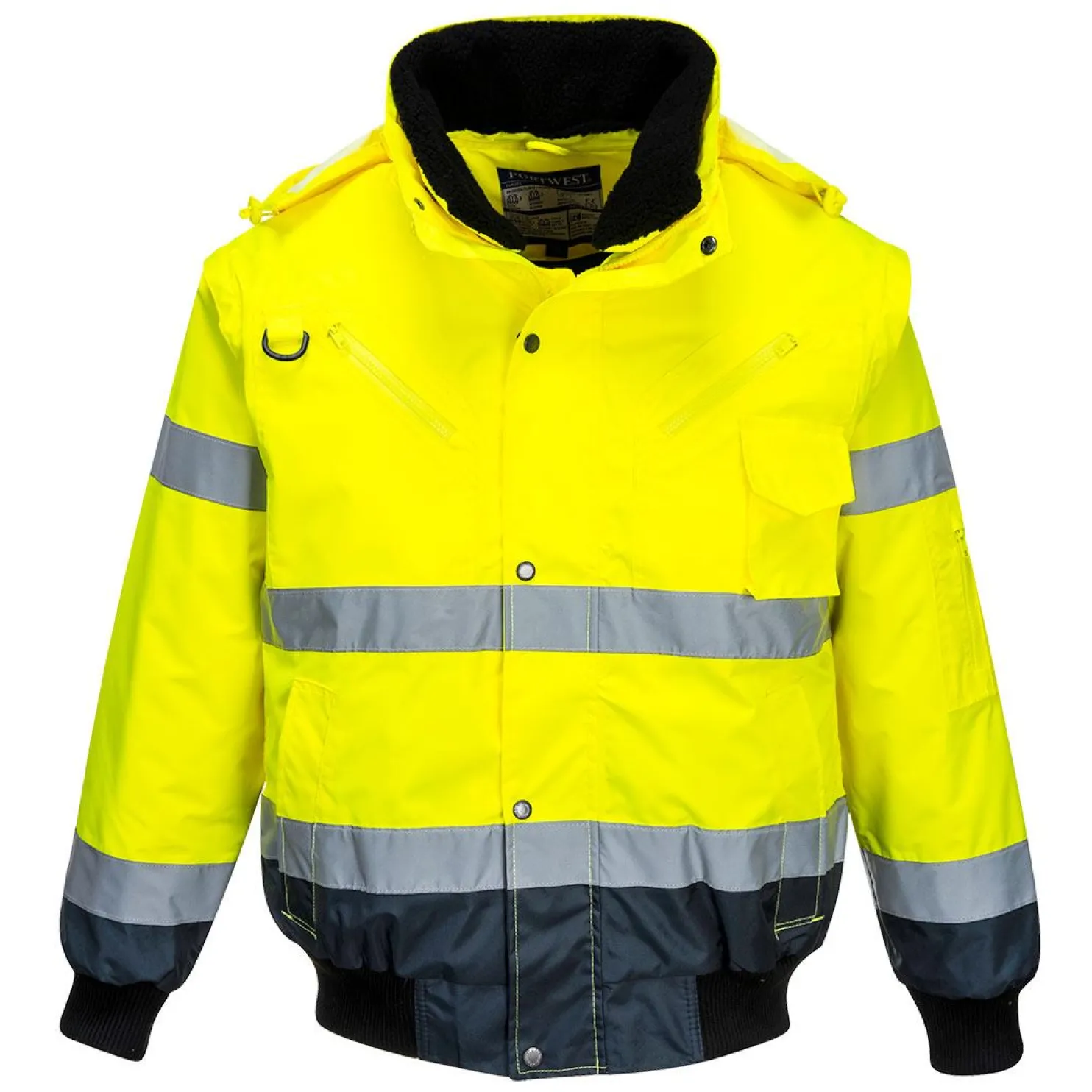 Bombertakki Portwest C465 Hi-Vis 300D keltainen/tummansininen