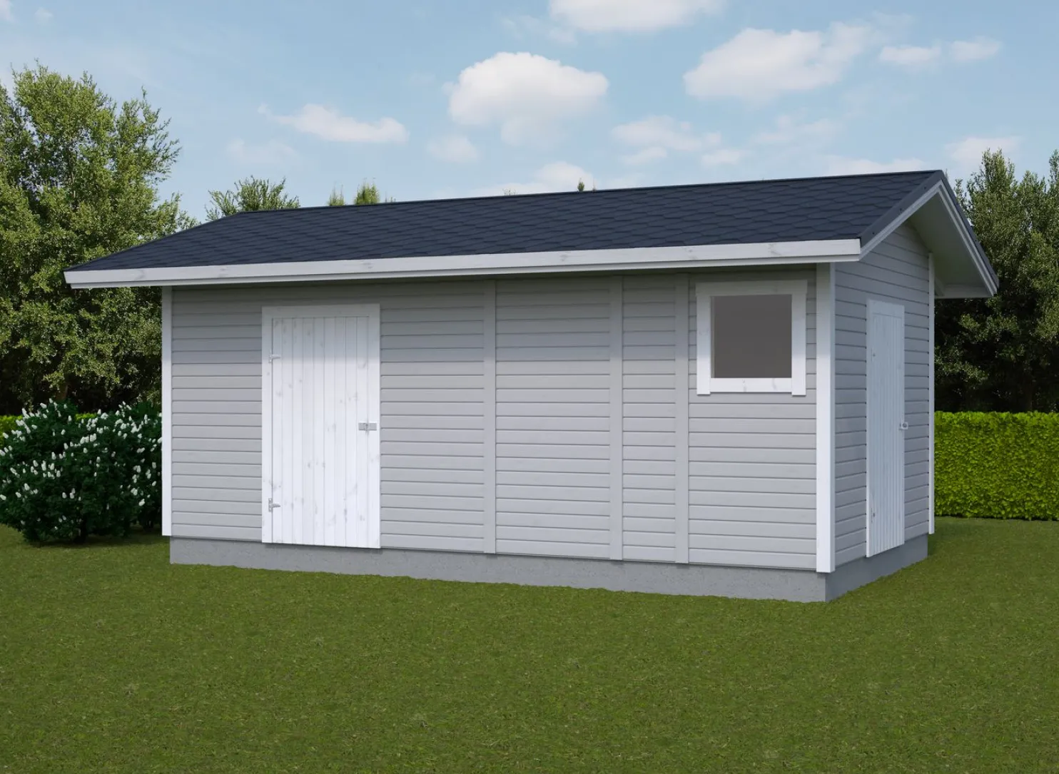 Elementtivarasto Timburg E11b 5540x3180 mm 17.62 m² puuvalmis