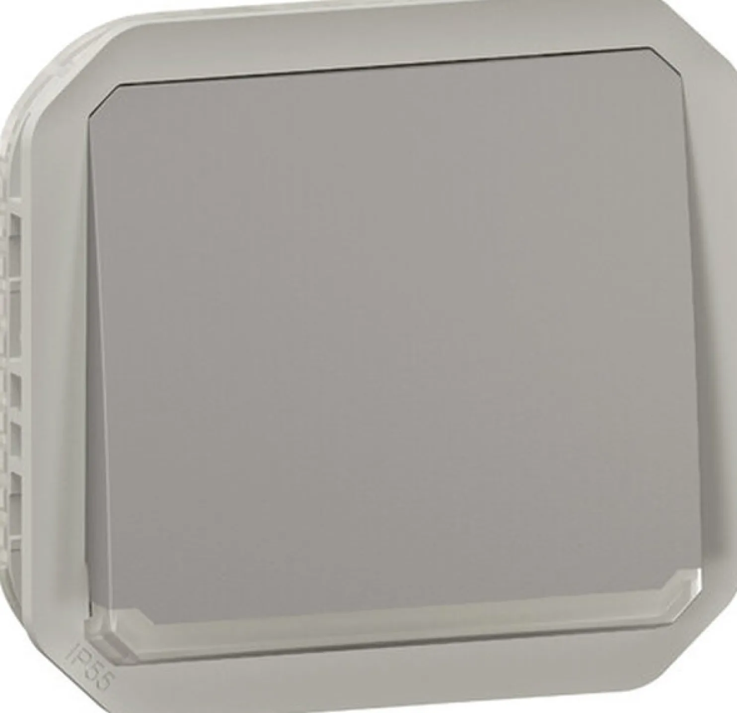 Hakuvalollinen painikemekanismi Legrand Plexo 1 NO 10 A IP55, harmaa
