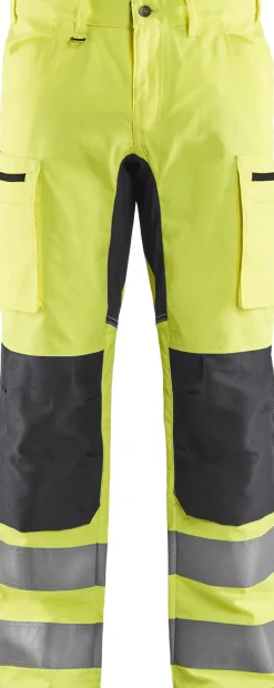 Huomiohousut Blåkläder 1585 Highvis Stretch huomiokeltainen/harmaa
