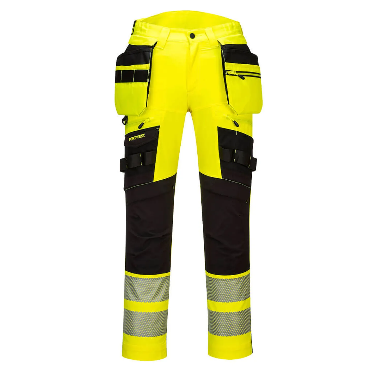 Huomiohousut Portwest DX442 Hi-Vis Stretch keltainen/musta