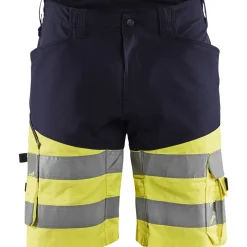 Huomioshortsit Blåkläder 1541 Highvis Stretch mariininsininen/huomiokeltainen