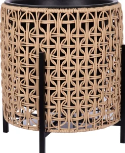 Istutuslaatikko Home4You WICKER jalustalla 39x39xK42 cm, vaaleanruskea