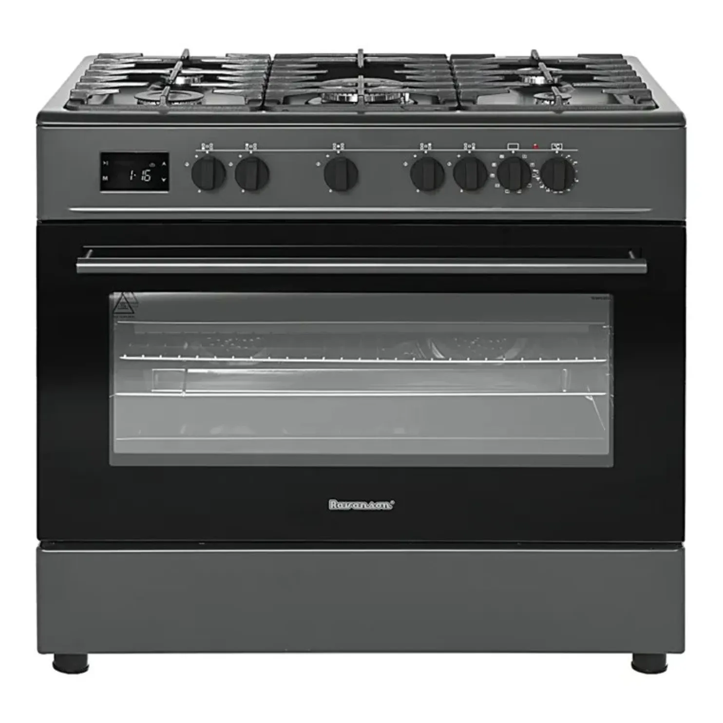 Kaasuliesi Ravanson Chef Modern KWGEK90, sähköuunilla, 95.5cm, musta