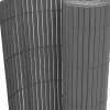 Kaksipuolinen puutarha-aita PVC 90x500cm harmaa