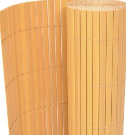 Kaksipuolinen puutarha-aita PVC 90x300cm keltainen