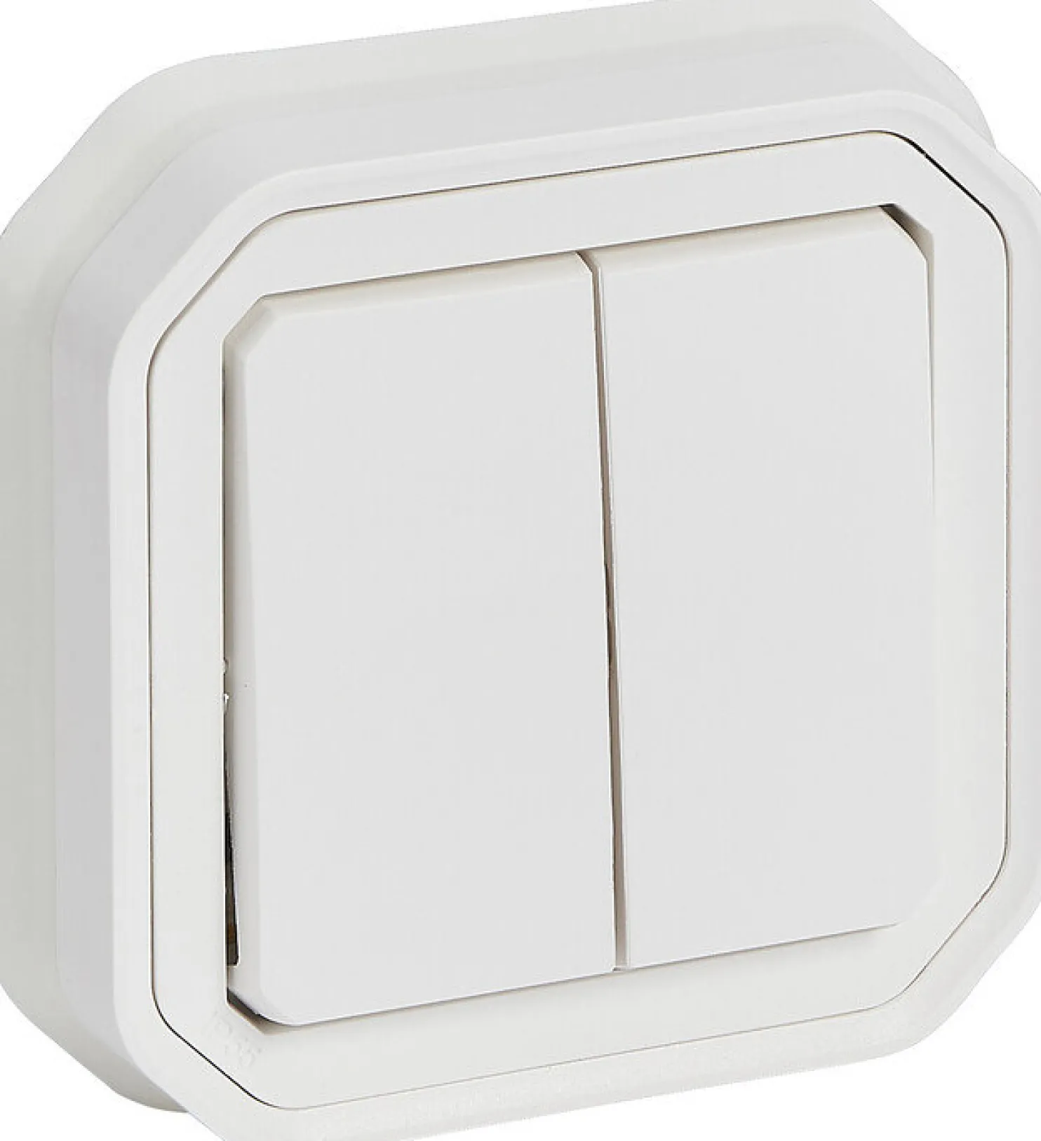 Kaksoismonitoimikytkin/-painike Legrand Plexo 10 A IP55 uppo kiinnityskynsillä, valkoinen