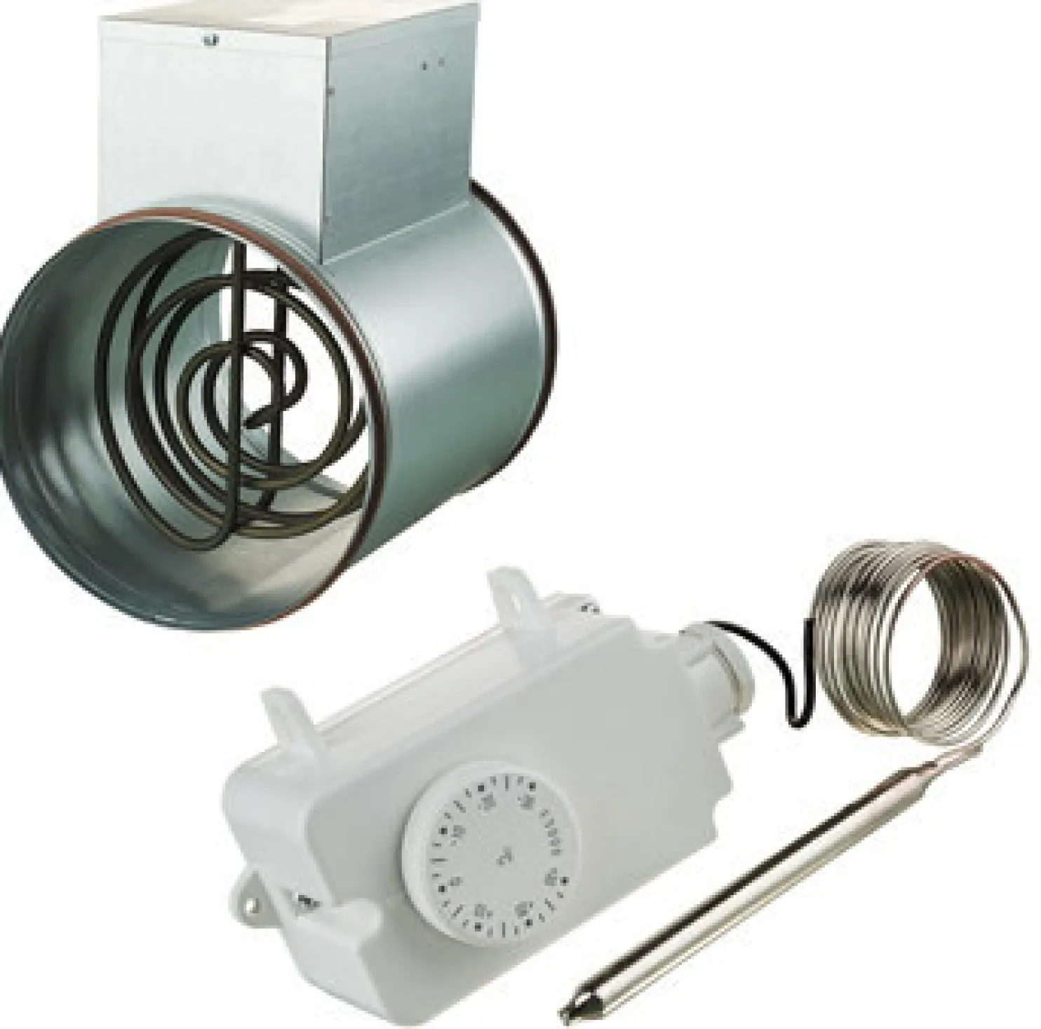 Kanavalämmitin Airsec 160 mm / 2400 W + termostaatti