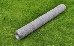 Kanaverkko galvanoitu PVC pinnoitteella silmäkoko 13mm 25x1m hopea