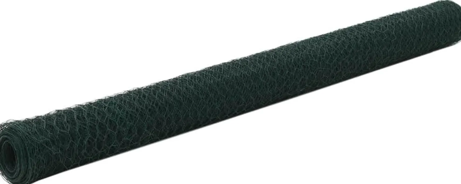Kanaverkko teräs PVC pinnoitteella silmäkoko 25mm 25x1.5m vihreä