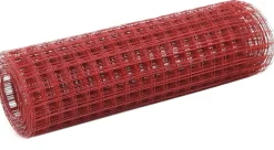Kanaverkko 16x16mm galvanoitu teräs 25x0.5m punainen