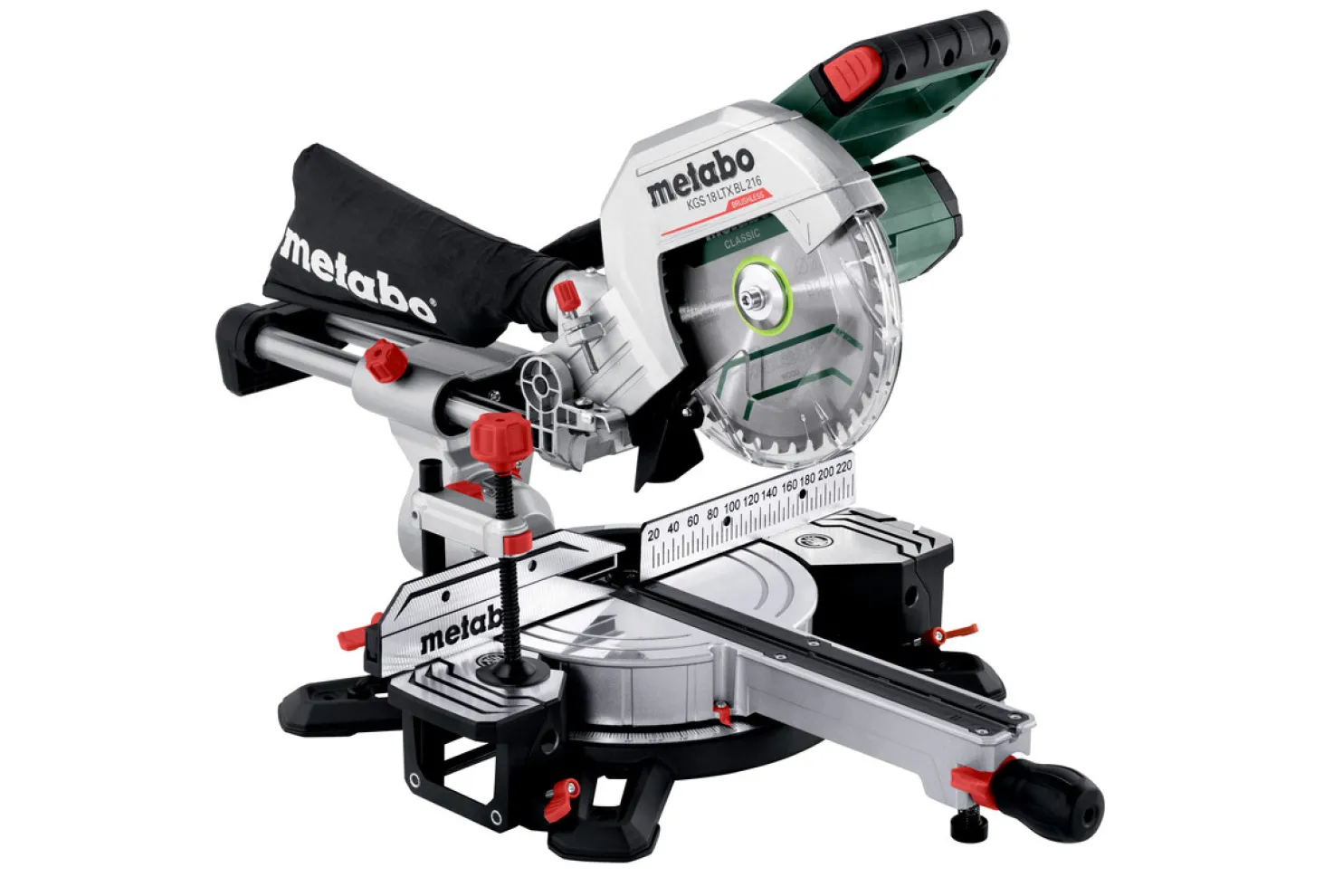 Katkaisu- ja jiirisaha MetabokgS 18 LTX BL 216 18V sisältää 2x8,0 Ah akut ja laturin