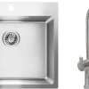 Keittiöallas Lapetek Luna-X 500-IFA 550x505mm rst + keittiöhana Lapetek Round-A, APK-venttiili, kromi