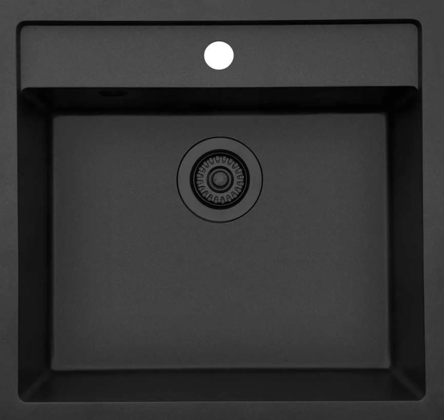 Keittiöallas Lavabo Jupiter 60, 556x526mm, komposiitti, musta, eri pohjaventtiilin värejä