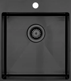 Keittiöallas Lavabo Kubus 440 Soft Shadow, 395x400mm, ruostumaton teräs PVD, musta kromi
