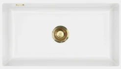 Keittiöallas Lavabo Mera 80 U, 776x441mm, keramiikka, mattavalkoinen, eri pohjaventtiilin värejä
