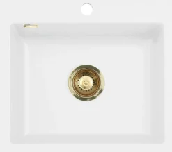 Keittiöallas Lavabo Mera 57, 575x510mm, keramiikka, mattavalkoinen, eri pohjaventtiilin värejä