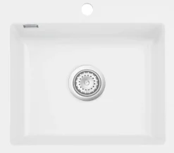 Keittiöallas Lavabo Mera 57, 575x510mm, keramiikka, mattavalkoinen, eri pohjaventtiilin värejä