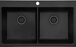 Keittiöallas Lavabo Saturn 86, 860x510mm, komposiitti, musta, eri pohjaventtiilin värejä