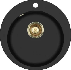Keittiöallas Lavabo Saturn, 505x505mm, komposiitti, musta, eri pohjaventtiilin värejä