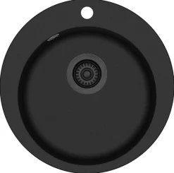 Keittiöallas Lavabo Saturn, 505x505mm, komposiitti, musta, eri pohjaventtiilin värejä