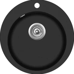 Keittiöallas Lavabo Saturn, 505x505mm, komposiitti, musta, eri pohjaventtiilin värejä