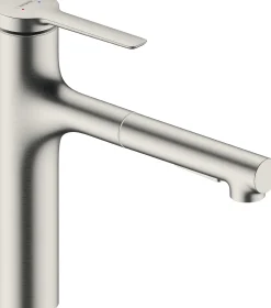 Keittiöhana Hansgrohe Zesis M33 160, ulosvedettävä juoksuputki 2 jet, sBox, ruostumaton teräs