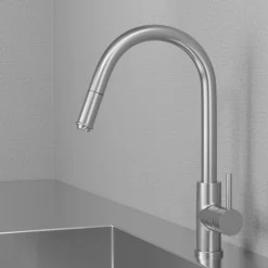 Keittiöhana Scandtap Steel Access ulosvedettävällä suuttimella