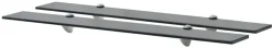 Kelluvat hyllyt, 2 kpl, lasi, 80x20 cm, 8 mm, musta
