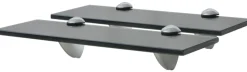 Kelluvat hyllyt, 2 kpl, lasi, 30x10 cm, 8 mm, musta