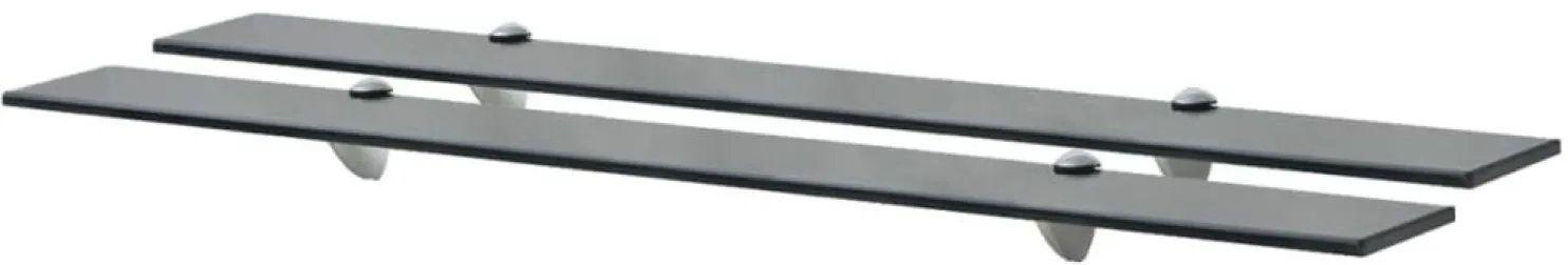 Kelluvat hyllyt, 2 kpl, lasi, 90x10 cm, 8 mm, musta