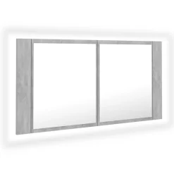 Kylpyhuoneen LED-peilikaappi, 90x12x45 cm, eri värejä (08766)
