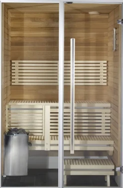 Kylpyhuonesauna Harvia Sirius Formula 1200x1240mm eri materiaaleja