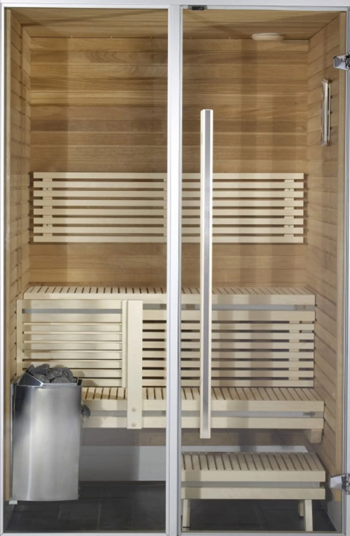 Kylpyhuonesauna Harvia Sirius Formula 1200x1240mm eri materiaaleja
