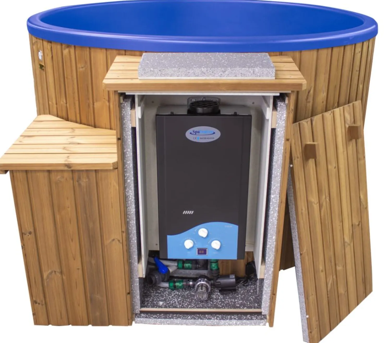 Kylpytynnyri kaasukamiinalla SpaDealers City-Palju Arctic 4-6 hlöä 1200l brown/azul blue