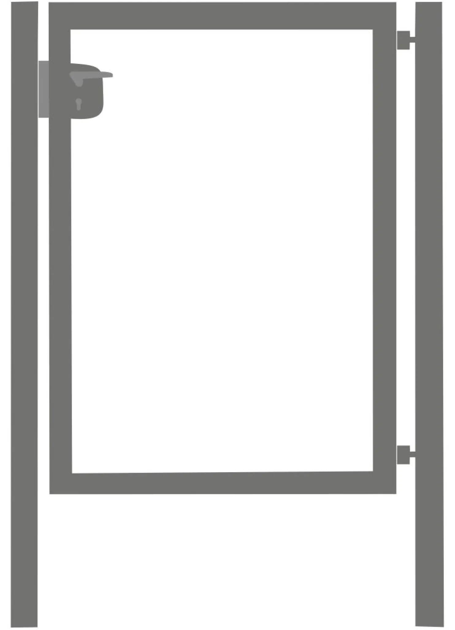 Käyntiportin runko AB Polar, leveys 100cm, Locinox lukko, eri kokoja